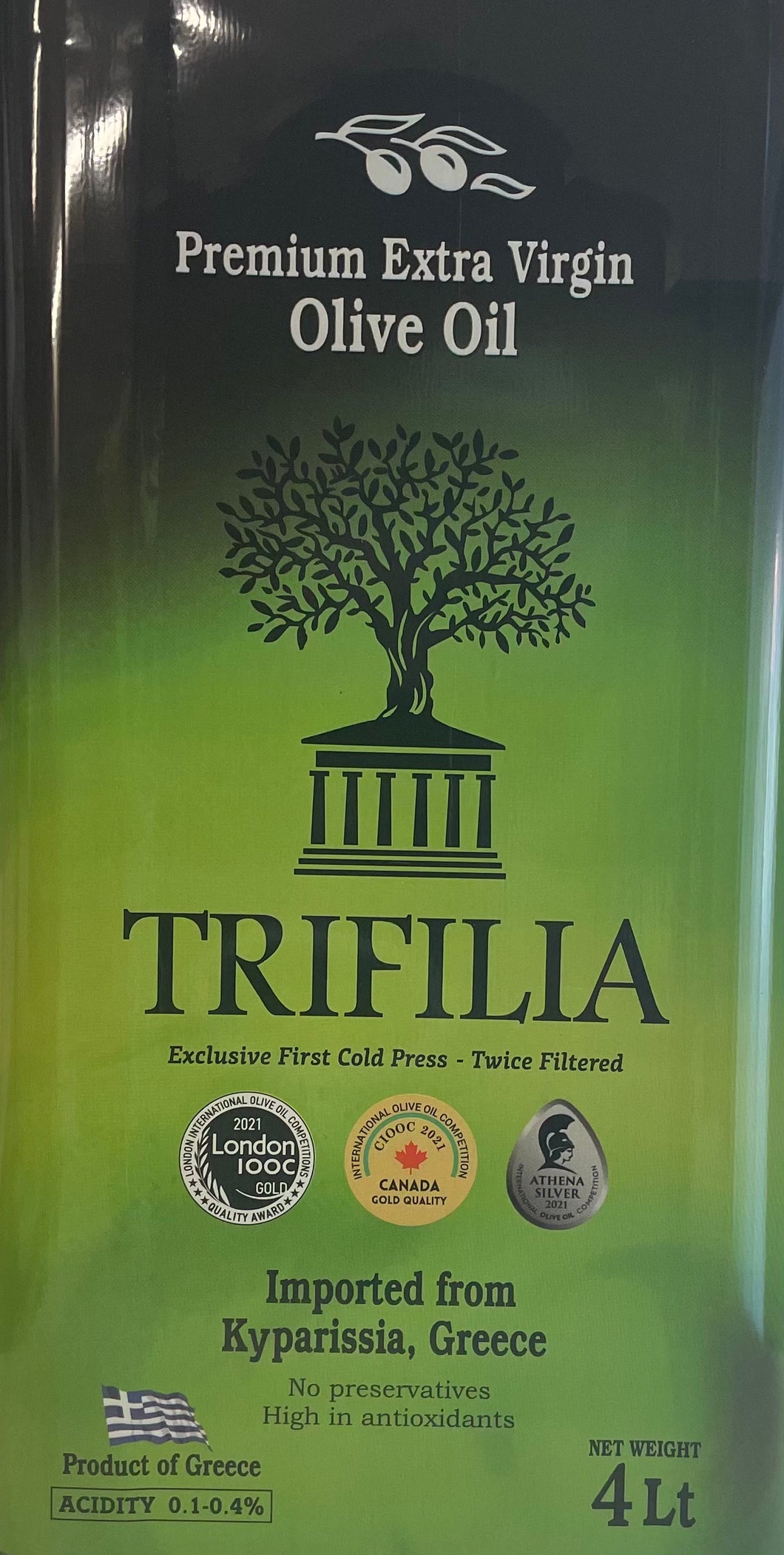 Premium Extra Virgin Trifilia Olive Oil 4L